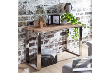 Konsolbord Wohnling Massivt trä rustik 120 cm krommetallben lantligt - Möbler - Bord & matgrupp - Avlastningsbord & sidobord - Konsolbord & hallbord