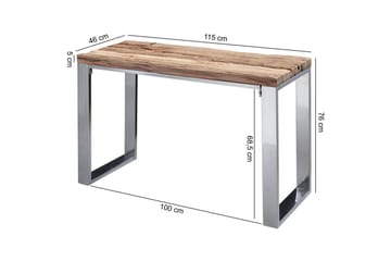 Konsolbord Wohnling Massivt trä rustik 120 cm krommetallben lantligt - Möbler - Bord & matgrupp - Avlastningsbord & sidobord - Konsolbord & hallbord