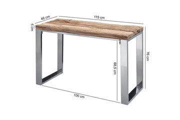 Konsolbord Wohnling Massivt trä rustik 120 cm krommetallben lantligt - Möbler - Bord & matgrupp - Avlastningsbord & sidobord - Konsolbord & hallbord