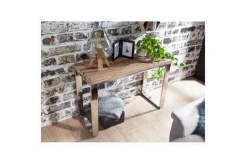 Konsolbord Wohnling Massivt trä rustik 120 cm krommetallben lantligt - Möbler - Bord & matgrupp - Avlastningsbord & sidobord - Konsolbord & hallbord