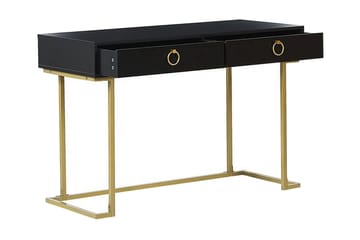 Konsolbord/skrivbord svart/guld WESTPORT - Svart - Möbler - Bord & matgrupp - Avlastningsbord & sidobord - Konsolbord & hallbord