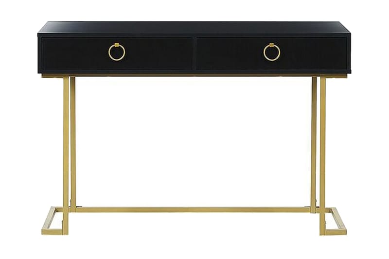 Konsolbord/skrivbord svart/guld WESTPORT - Svart - Möbler - Bord & matgrupp - Avlastningsbord & sidobord - Konsolbord & hallbord