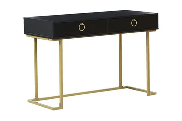 Konsolbord/skrivbord svart/guld WESTPORT - Svart - Möbler - Bord & matgrupp - Avlastningsbord & sidobord - Konsolbord & hallbord