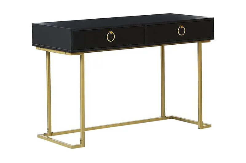 Konsolbord/skrivbord svart/guld WESTPORT - Svart - Möbler - Bord & matgrupp - Avlastningsbord & sidobord - Konsolbord & hallbord