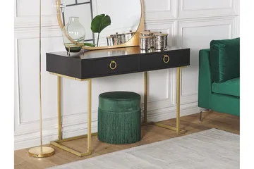 Konsolbord/skrivbord svart/guld WESTPORT - Svart - Möbler - Bord & matgrupp - Avlastningsbord & sidobord - Konsolbord & hallbord