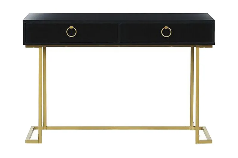 Konsolbord/skrivbord svart/guld WESTPORT, Svart