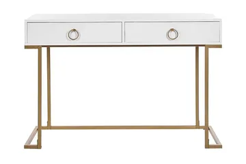 Konsolbord/skrivbord vit/guld WESTPORT - Vit - Möbler - Bord & matgrupp - Avlastningsbord & sidobord - Konsolbord & hallbord