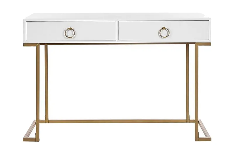 Konsolbord/skrivbord vit/guld WESTPORT, Vit