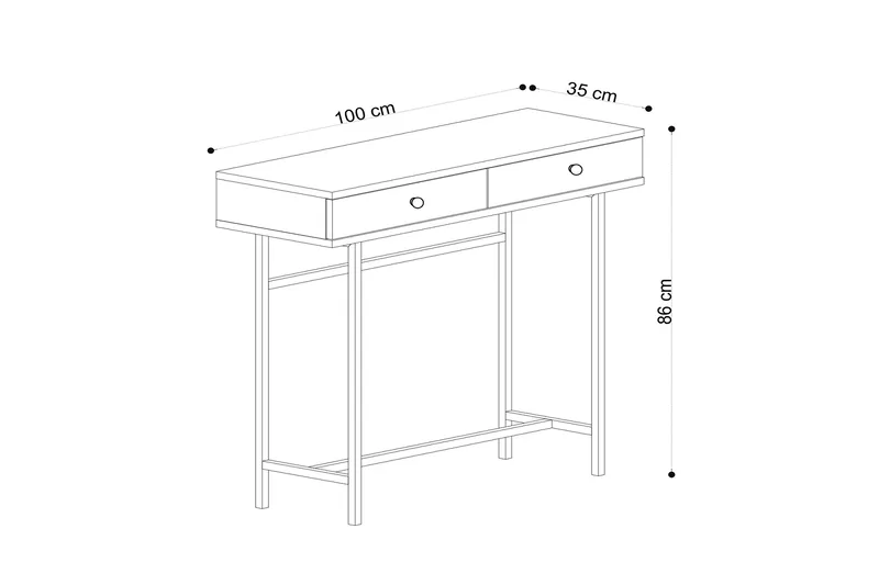 Konsollbord 100 cm - Natur/Svart - Möbler - Bord & matgrupp - Avlastningsbord & sidobord - Konsolbord & hallbord