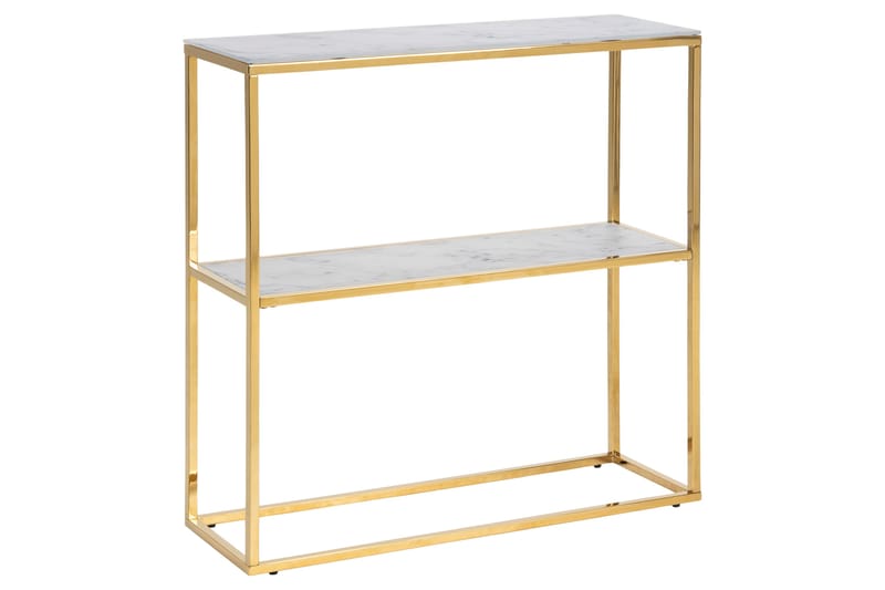 Konsollbord Alisma 80 cm - Glas/Vit/Guld - Konsolbord & hallbord - Avlastningsbord & sidobord - Hallförvaring