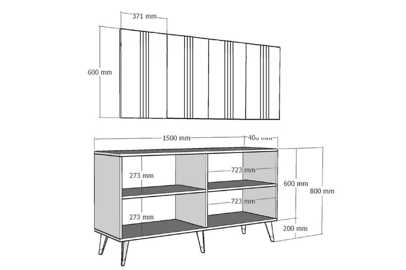 Konsollbord Aselna 150 cm - Guld/Vit - Konsolbord & hallbord - Avlastningsbord & sidobord - Hallförvaring
