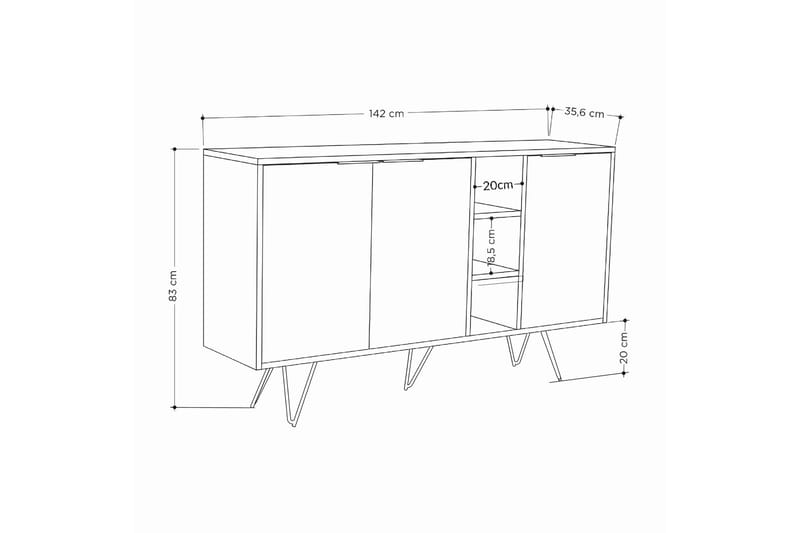 Konsollbord Asshai 142 cm - Sandsten/Ek - Möbler - Bord & matgrupp - Avlastningsbord & sidobord - Konsolbord & hallbord