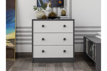 Konsollbord Berdez 72x74 cm Antracit/Vit - Hanah Home - Möbler - Bord & matgrupp - Avlastningsbord & sidobord - Konsolbord & hallbord