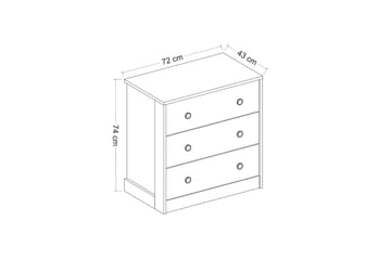 Konsollbord Berdez 72x74 cm Antracit/Vit - Hanah Home - Möbler - Bord & matgrupp - Avlastningsbord & sidobord - Konsolbord & hallbord