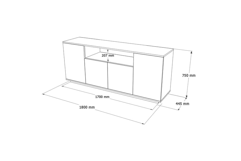 Konsollbord Calrin 180 cm - Brun/Vit - Konsolbord & hallbord - Avlastningsbord & sidobord - Hallförvaring