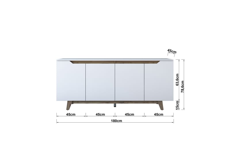 Konsollbord Crozon 180 cm - Vit/Mörkbrun - Konsolbord & hallbord - Avlastningsbord & sidobord - Hallförvaring