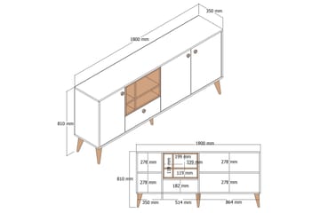 Konsollbord Dalhousie 180 cm - Vit - Möbler - Bord & matgrupp - Avlastningsbord & sidobord - Konsolbord & hallbord
