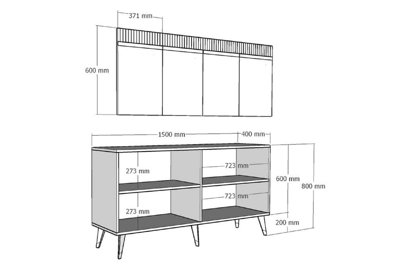 Konsollbord Defneia 150 cm - Guld/Vit - Konsolbord & hallbord - Avlastningsbord & sidobord - Hallförvaring