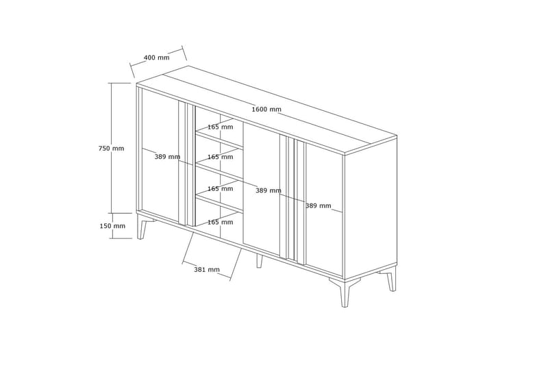 Konsollbord Dora 160 cm - Antracit - Konsolbord & hallbord - Avlastningsbord & sidobord - Hallförvaring