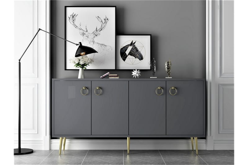 Konsollbord Drop 140x75 cm Antracit - Hanah Home - Möbler - Bord & matgrupp - Avlastningsbord & sidobord - Konsolbord & hallbord