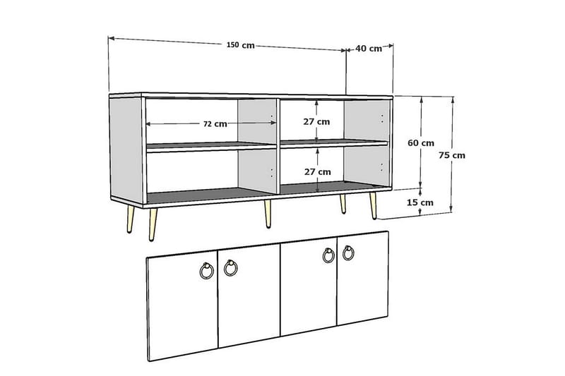 Konsollbord Drop 140x75 cm Antracit - Hanah Home - Konsolbord & hallbord - Avlastningsbord & sidobord - Hallförvaring