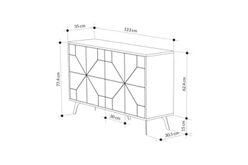 Dune Konsollbord 123x77,4 cm Brun/Vit - Hanah Home - Möbler - Bord & matgrupp - Avlastningsbord & sidobord - Konsolbord & hallbord