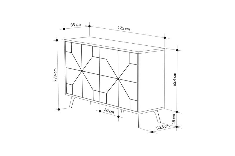 Konsollbord Dune 123x77,4 cm Svart - Hanah Home - Konsolbord & hallbord - Avlastningsbord & sidobord - Hallförvaring