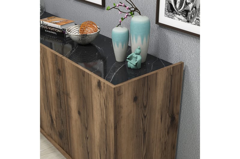 Konsollbord Elegaia 180 cm - Mörkbrun/Svart/Natur - Möbler - Bord & matgrupp - Avlastningsbord & sidobord - Konsolbord & hallbord