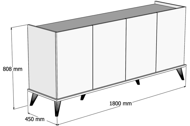 Konsollbord Elegaia 180 cm - Mörkbrun/Svart/Natur - Konsolbord & hallbord - Avlastningsbord & sidobord - Hallförvaring