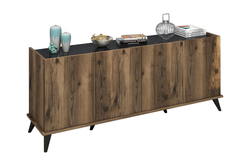 Konsollbord Elegaia 180 cm - Mörkbrun/Svart/Natur - Möbler - Bord & matgrupp - Avlastningsbord & sidobord - Konsolbord & hallbord