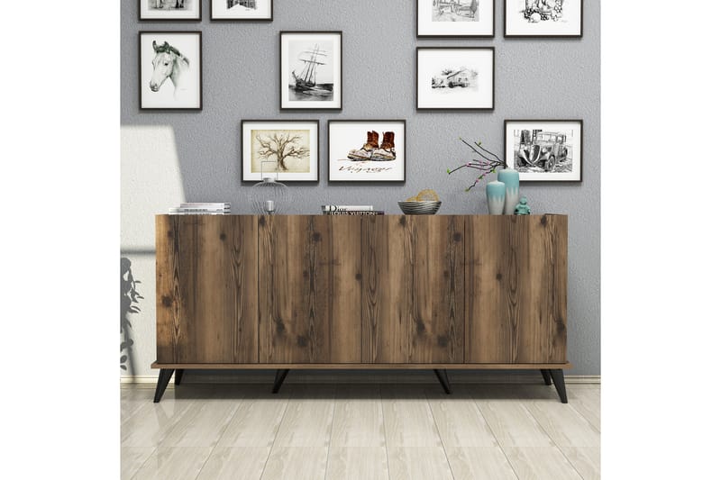 Konsollbord Elegaia 180 cm - Mörkbrun/Svart/Natur - Konsolbord & hallbord - Avlastningsbord & sidobord - Hallförvaring