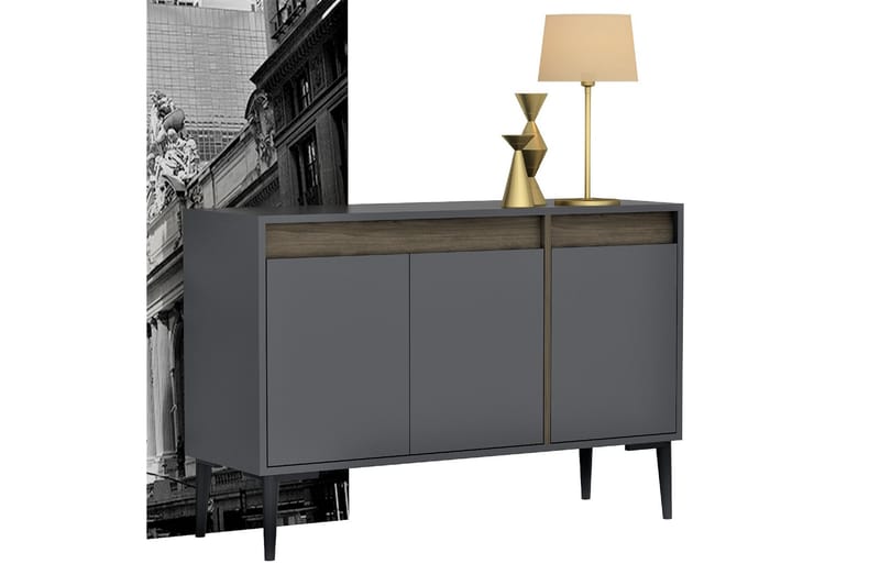Konsollbord Emlak 120x75 cm Antracit/Brun - Hanah Home - Möbler - Bord & matgrupp - Avlastningsbord & sidobord - Konsolbord & hallbord