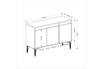 Konsollbord Emlak 120x75 cm Vit/Antracit - Hanah Home - Möbler - Bord & matgrupp - Avlastningsbord & sidobord - Konsolbord & hallbord