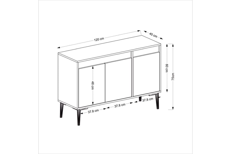 Konsollbord Emlak 120x75 cm Vit/Antracit - Hanah Home - Möbler - Bord & matgrupp - Avlastningsbord & sidobord - Konsolbord & hallbord