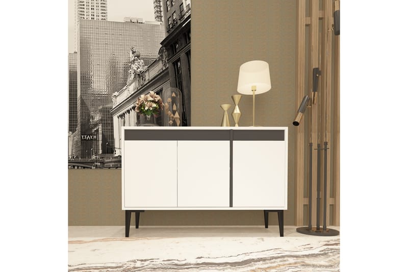 Konsollbord Emlak 120x75 cm Vit/Antracit - Hanah Home - Möbler - Bord & matgrupp - Avlastningsbord & sidobord - Konsolbord & hallbord