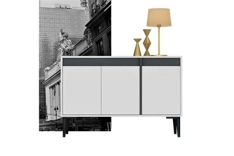 Konsollbord Emlak 120x75 cm Vit/Antracit - Hanah Home - Möbler - Bord & matgrupp - Avlastningsbord & sidobord - Konsolbord & hallbord