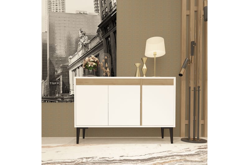 Konsollbord Emlak 120x75 cm Vit/Brun - Hanah Home - Möbler - Bord & matgrupp - Avlastningsbord & sidobord - Konsolbord & hallbord