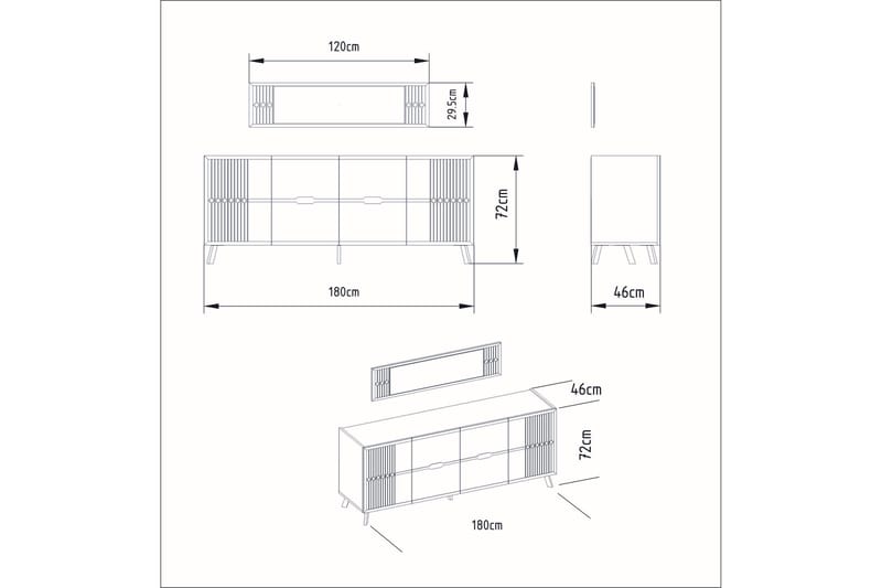 Konsollbord Fridaria 180 cm - Vit - Konsolbord & hallbord - Avlastningsbord & sidobord - Hallförvaring