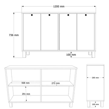 Avero Konsolbord 120x73,6x29,5 cm - Vit och ek - Möbler - Bord & matgrupp - Avlastningsbord & sidobord - Konsolbord & hallbord