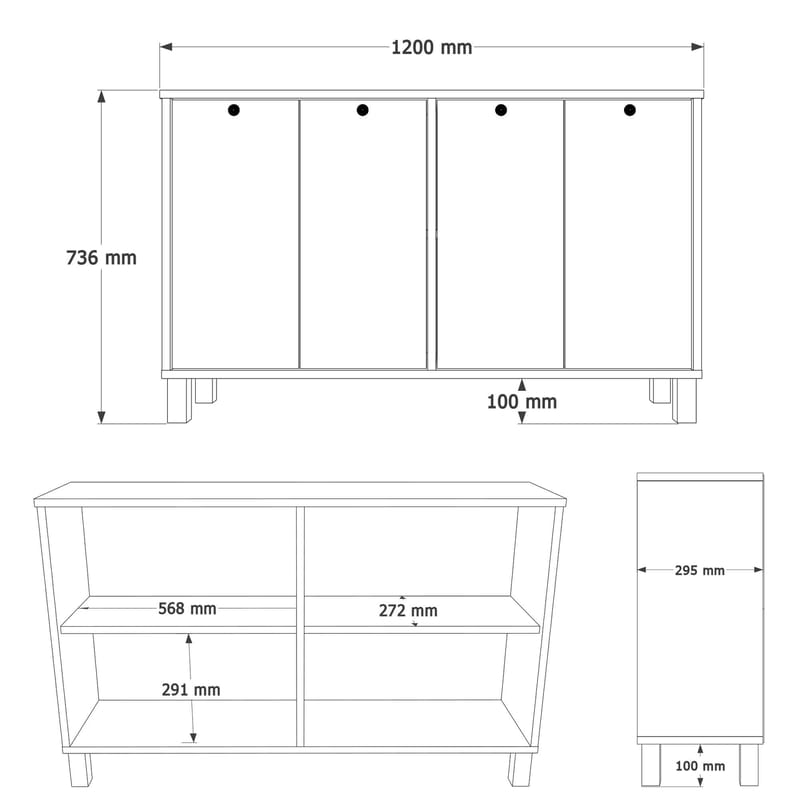 Avero Konsolbord 120x73,6x29,5 cm - Vit och ek - Möbler - Bord & matgrupp - Avlastningsbord & sidobord - Konsolbord & hallbord