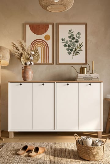 Avero Konsolbord 120x73,6x29,5 cm - Vit och ek - Möbler - Bord & matgrupp - Avlastningsbord & sidobord - Konsolbord & hallbord