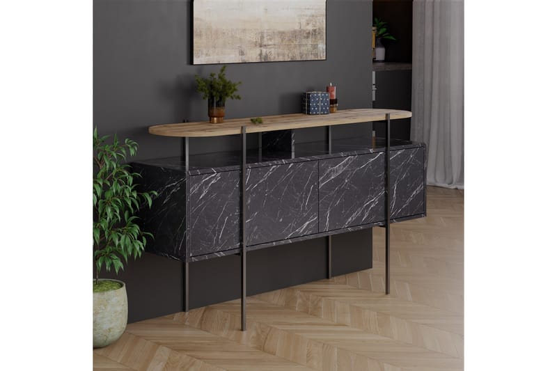Konsollbord Hanley 150x86,2 cm Svart - Hanah Home - Möbler - Bord & matgrupp - Avlastningsbord & sidobord - Konsolbord & hallbord