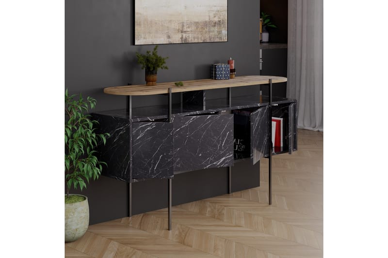 Konsollbord Hanley 150x86,2 cm Svart - Hanah Home - Möbler - Bord & matgrupp - Avlastningsbord & sidobord - Konsolbord & hallbord