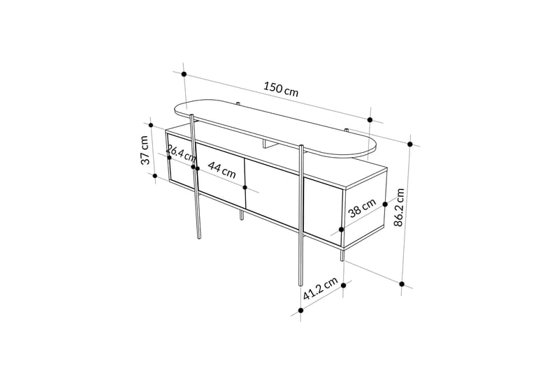 Konsollbord Hanley 150x86,2 cm Svart - Hanah Home - Möbler - Bord & matgrupp - Avlastningsbord & sidobord - Konsolbord & hallbord