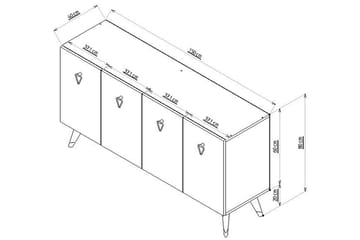 Konsollbord Hazelle 150 cm - Vit/Silver - Möbler - Bord & matgrupp - Avlastningsbord & sidobord - Konsolbord & hallbord