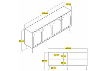 Konsollbord Hazim 180 cm - Cream/Guld - Möbler - Bord & matgrupp - Avlastningsbord & sidobord - Konsolbord & hallbord