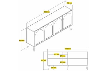 Konsollbord Hazim 180 cm - Vit/Valnöt - Möbler - Bord & matgrupp - Avlastningsbord & sidobord - Konsolbord & hallbord