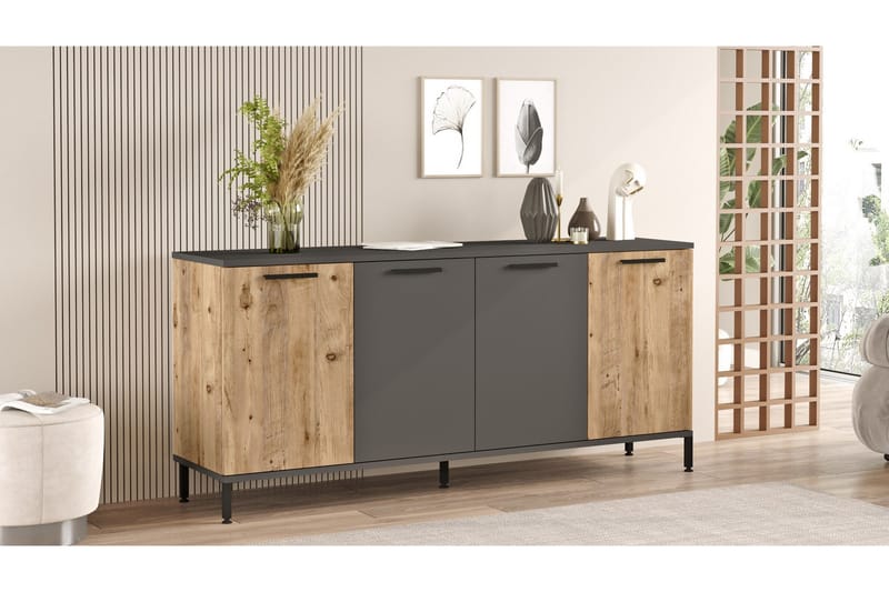 Konsollbord Jagmal 160x71,8 cm Antracit/Brun - Hanah Home - Möbler - Bord & matgrupp - Avlastningsbord & sidobord - Konsolbord & hallbord