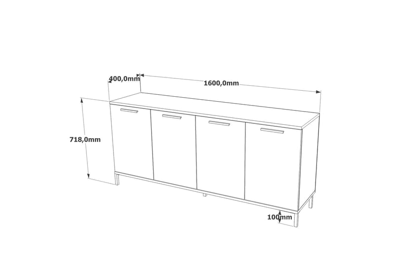 Konsollbord Jagmal 160x71,8 cm Antracit/Brun - Hanah Home - Konsolbord & hallbord - Avlastningsbord & sidobord - Hallförvaring