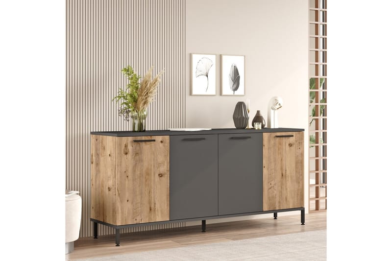 Jagmal Konsollbord 160x71,8 cm Antracit/Brun - Hanah Home - Möbler - Bord & matgrupp - Avlastningsbord & sidobord - Konsolbord & hallbord